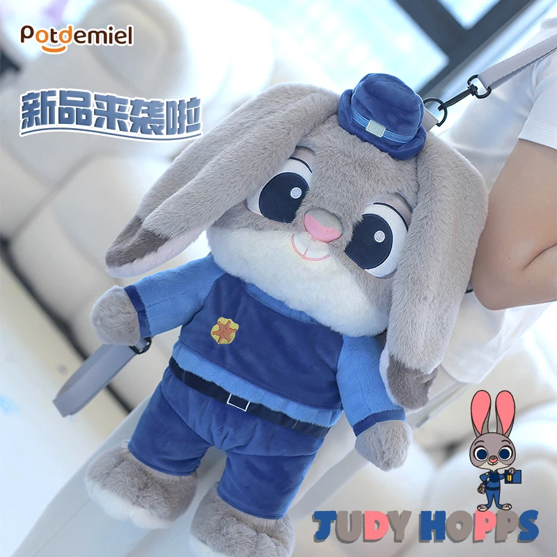 potdemiel迪士尼正版疯狂动物城朱迪尼克娇软公仔双肩包超萌好物