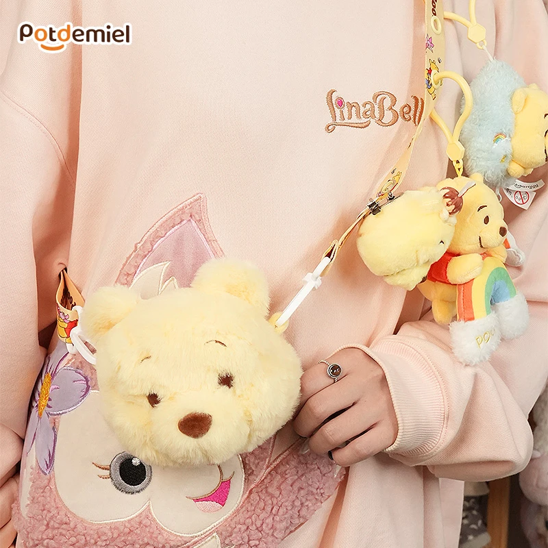 potdemiel迪士尼正品小熊维尼痛带斜挎包