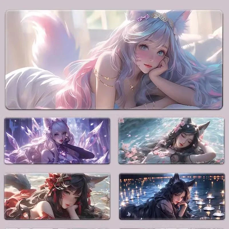 鼠标垫超大号电竞动漫二次元电脑键盘男女生办公室创意防滑桌垫子