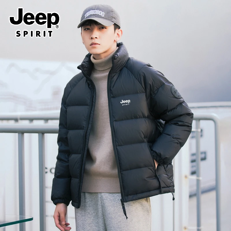 JEEPSPIRIT吉普羽绒服男款爆款2024新款冬季加厚男士立领夹克外套