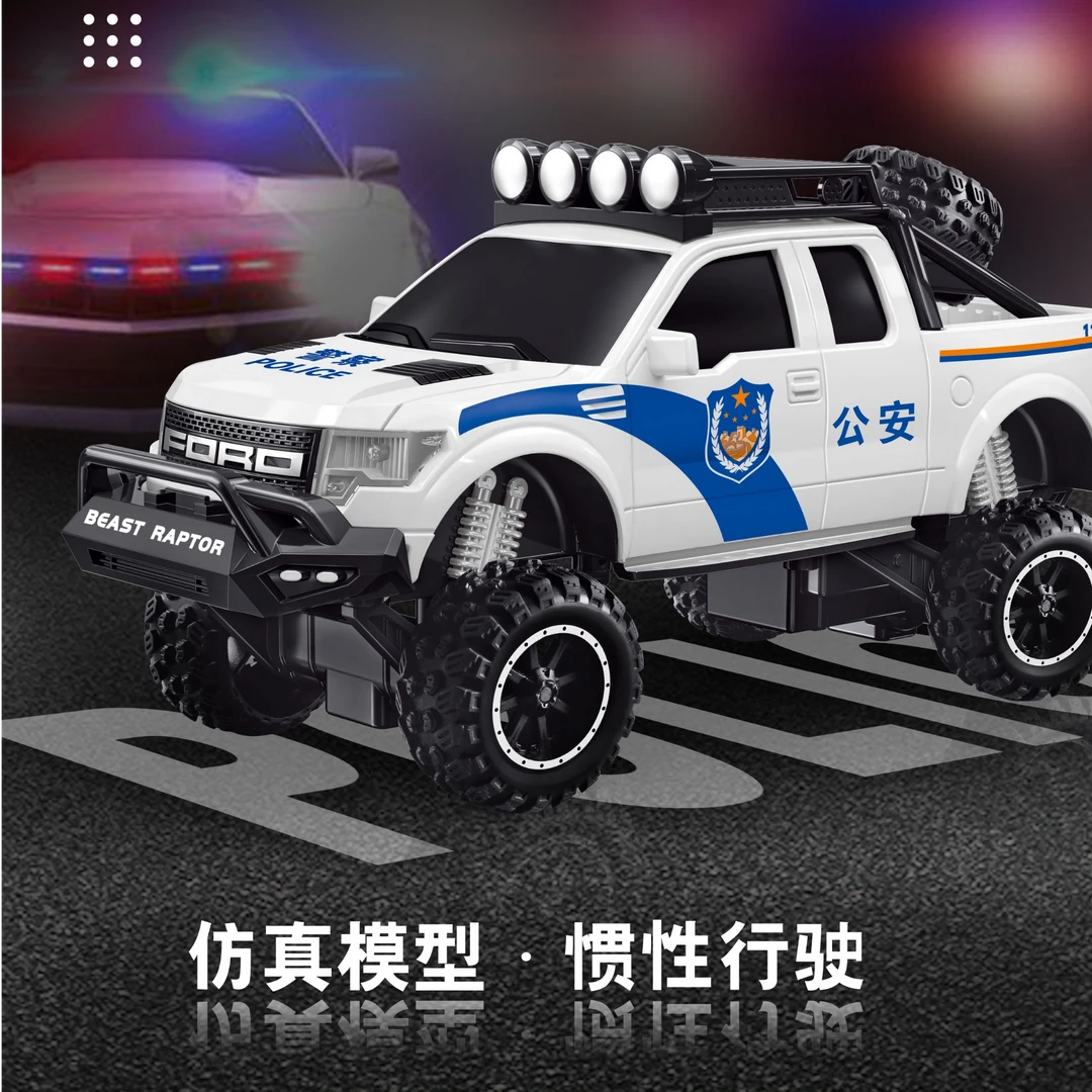 儿童会讲故事越野车适用警车仿真惯性音乐声光汽车抗摔模型小宝宝