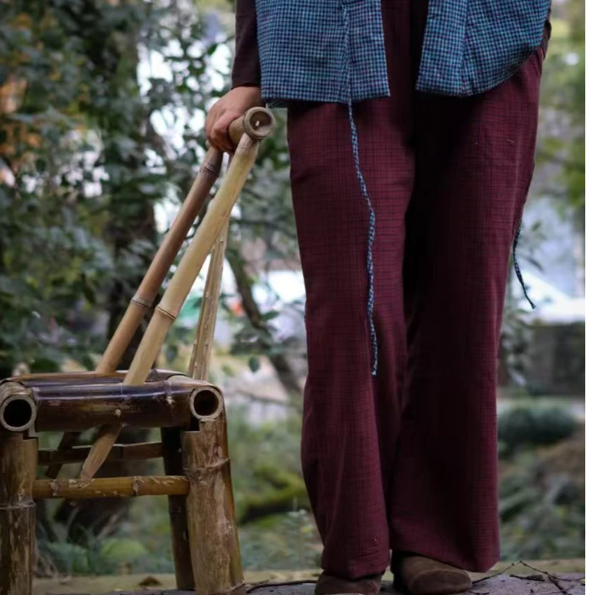 桑在云间  双层土布直筒裤