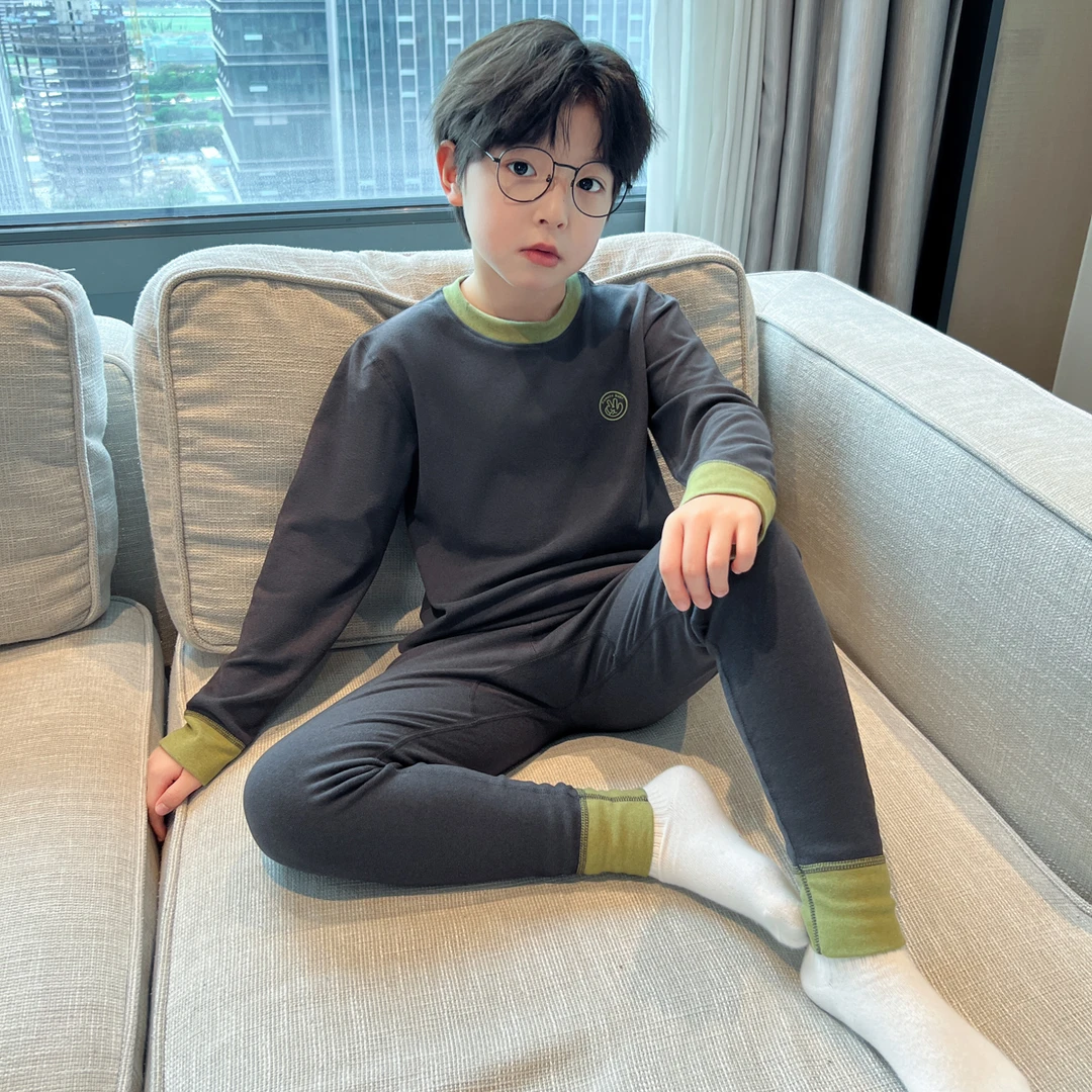 男童睡衣秋冬2024新款中大童小男孩德绒家居服套装儿童冬装两件套