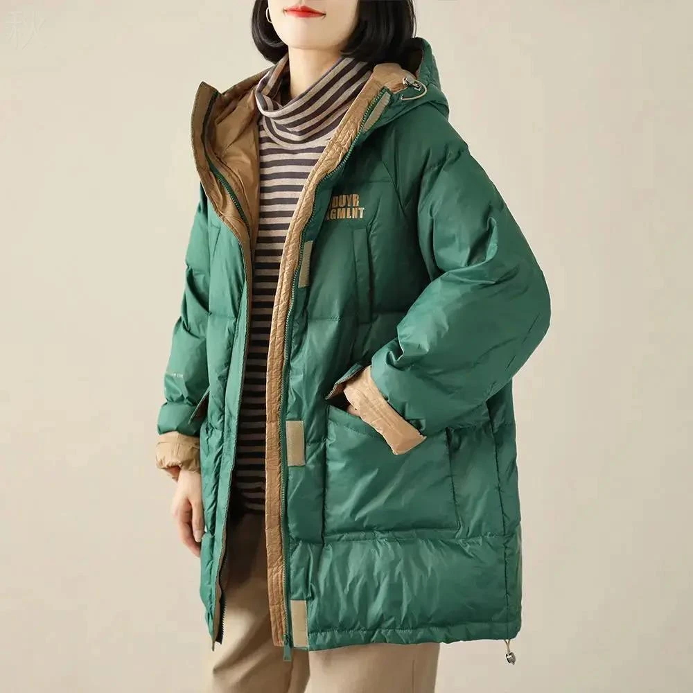冬季断码绒羽绒服女文艺百搭宽松大码休闲显瘦韩版字母外套143羽