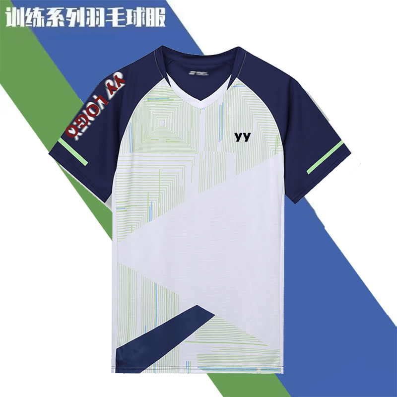 2024新款yy羽毛球服男女情侣短袖休闲比赛运动夏季透气训练速干衣