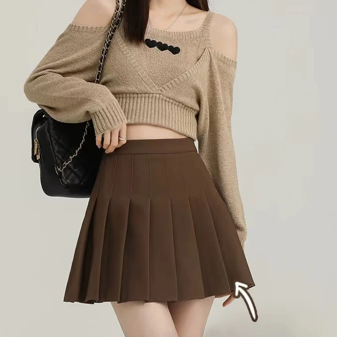 断码捡漏~月汀里海 / 休闲弹力毛呢百褶A字裙11681花契200斤胖mm