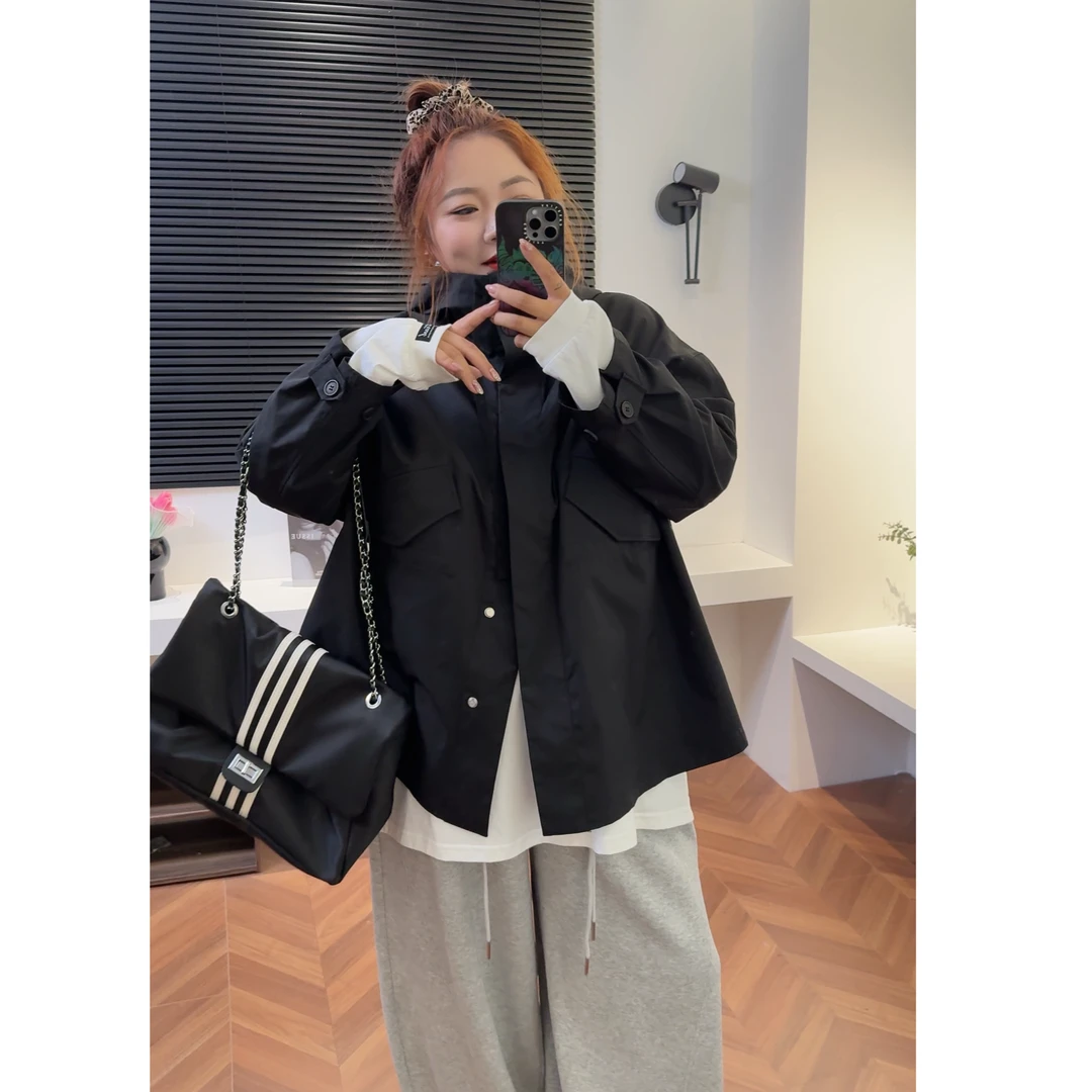 断码捡漏~哈灵顿街 / 连帽炸街风衣外套11392花契秋季新款200斤