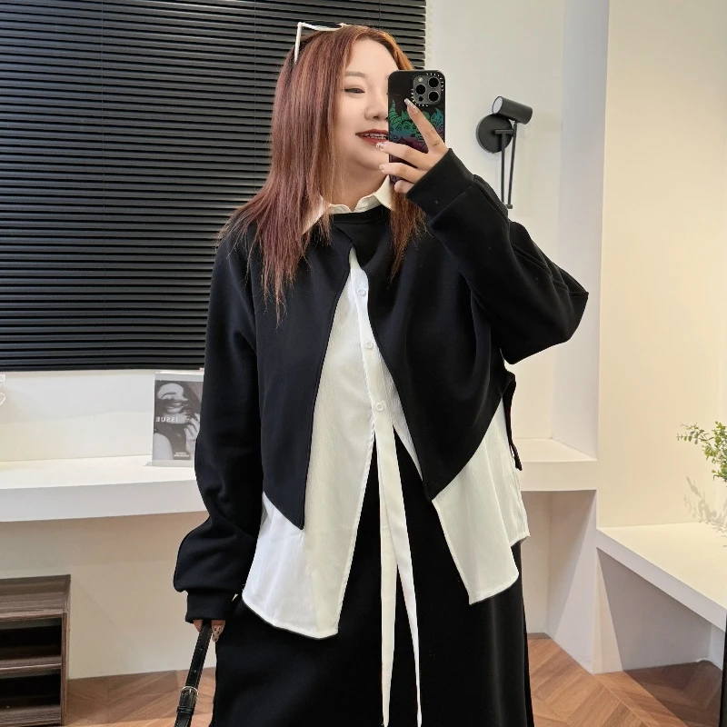 断码捡漏~穿搭公式 / 韩系休闲卫衣半身裙套装9241花契200斤胖mm