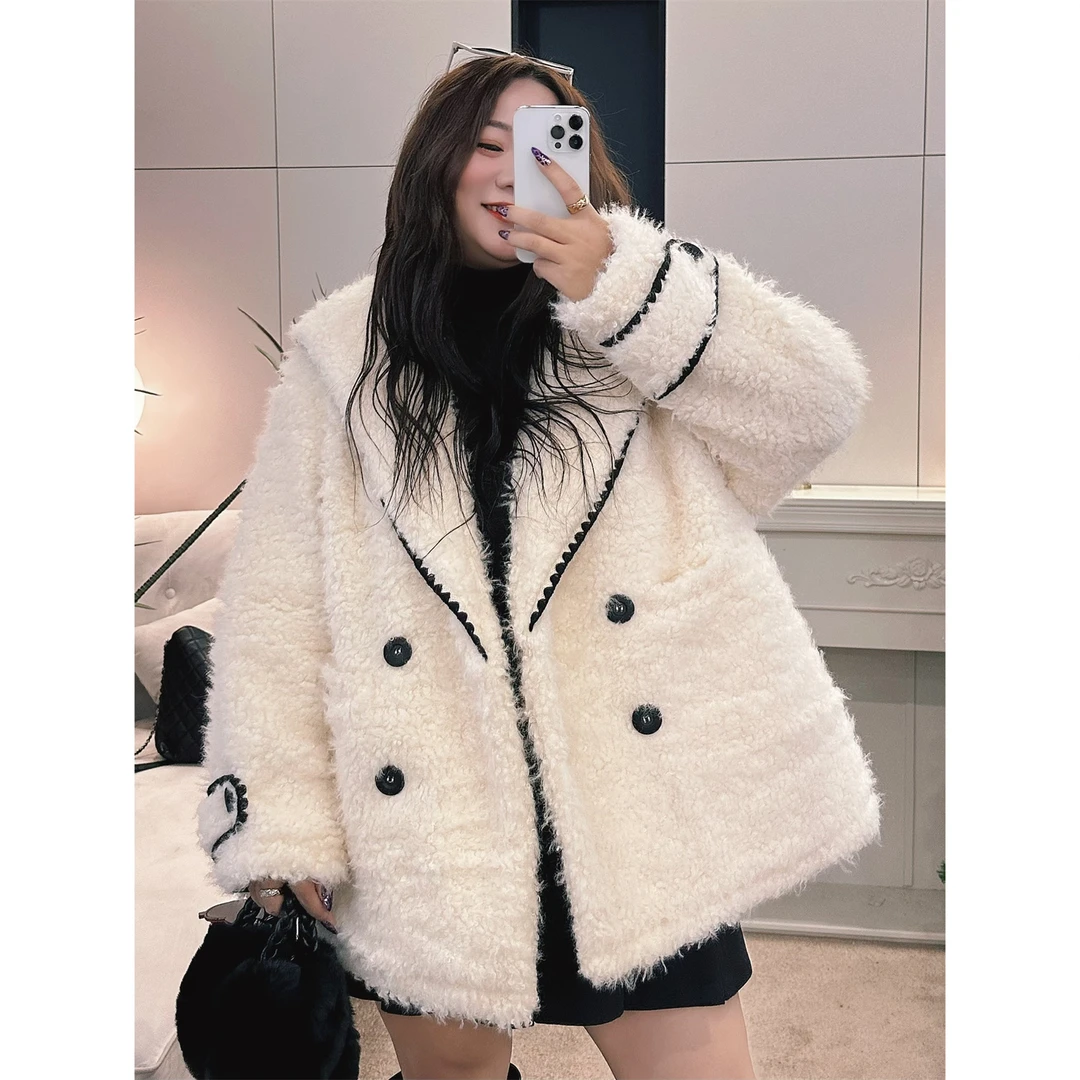 断码捡漏~女神降临 / 精致法式翻领款毛毛外套8925花契200斤胖mm