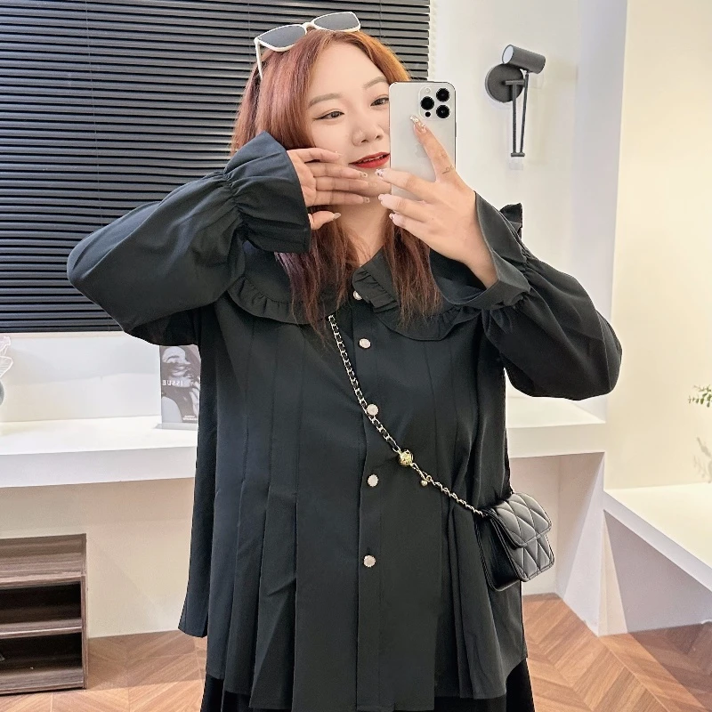 断码捡漏~苍烟落照 / 甜美娃娃领设计感衬衫8821花契秋季新款