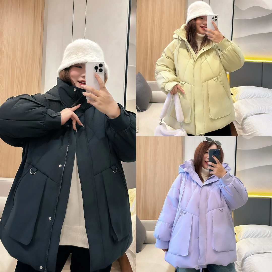 维港往日 / 港剧新生代短款棉服9760花契200斤胖mm冬季宽松减龄