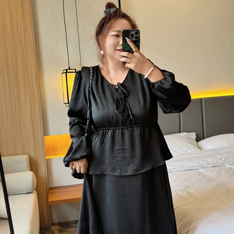 断码捡漏~禅意少女 / 遮肚小能手V领假两件连衣裙11723花契