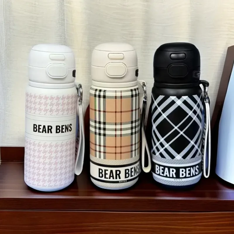 熊本士时尚双饮保温杯大容量男女学生高颜值便携316