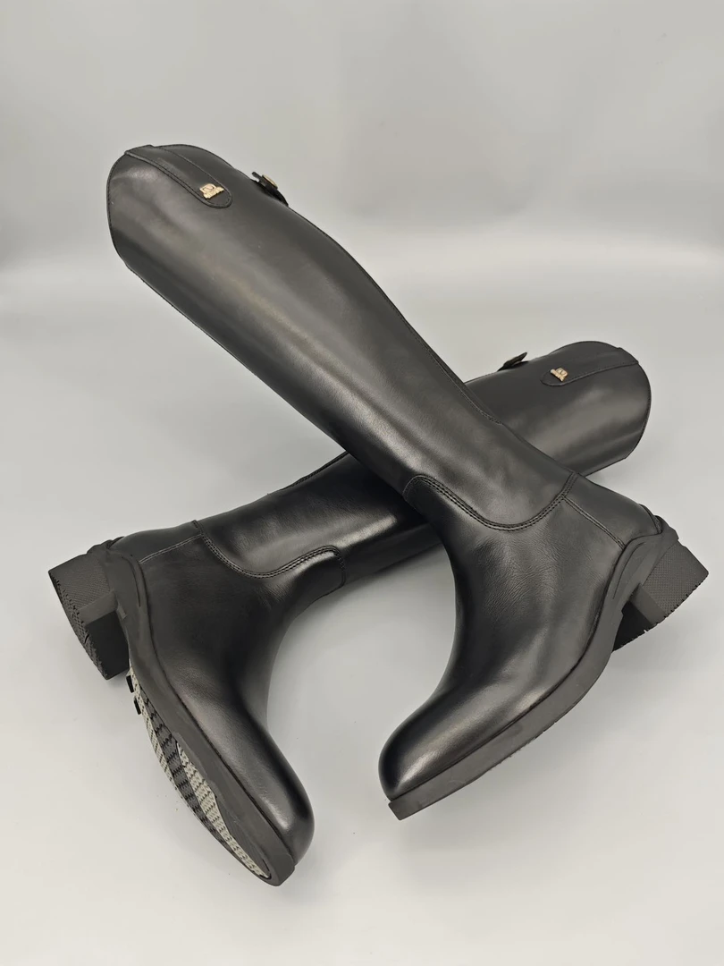 马术长靴牛皮长靴障碍马靴全牛皮鞋子马靴马靴男长筒靴子冬季