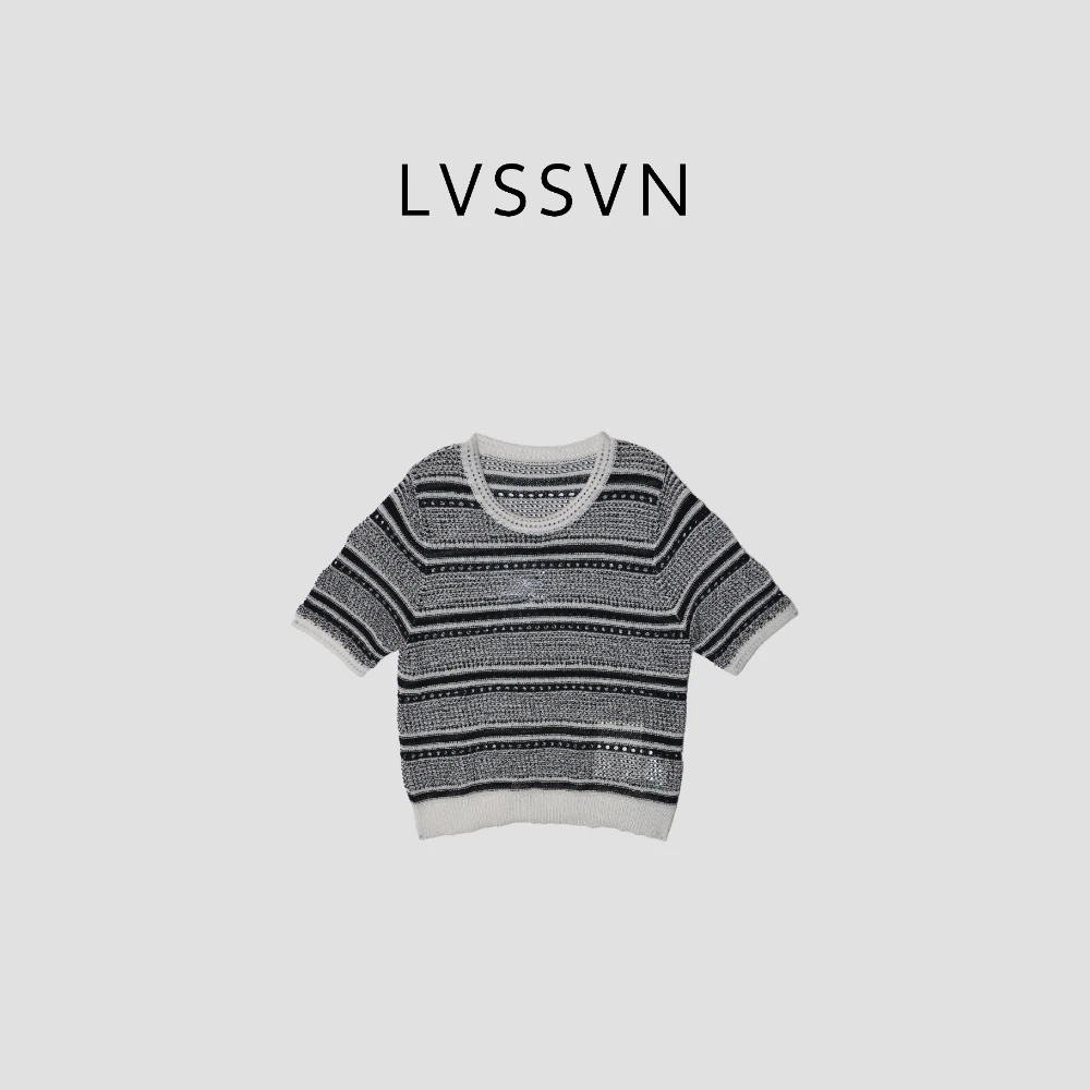 LVSSVN/露裳2025SS时尚百搭女士条纹针织衫 Z-30061