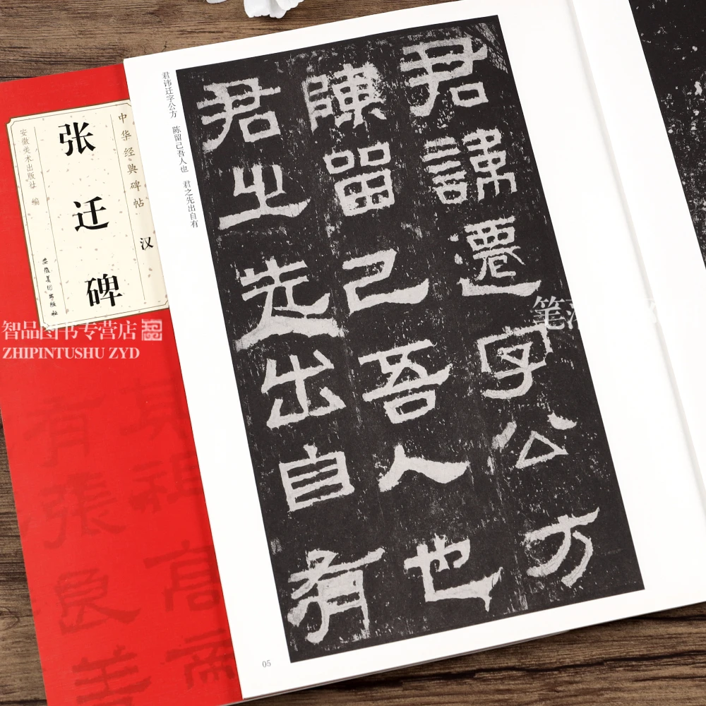 中华经典碑帖 汉 张迁碑  简体旁注练字帖原碑帖局部放大安徽美术