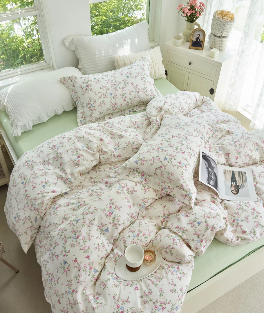 【高品】纯棉双层纱母婴A类被套床单 全棉床品小清新不起球不掉色