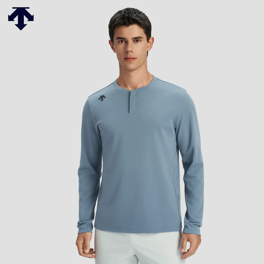 DESCENTE迪桑特综训运动健身男士亨利领长袖针织衫新品D5191TTL31