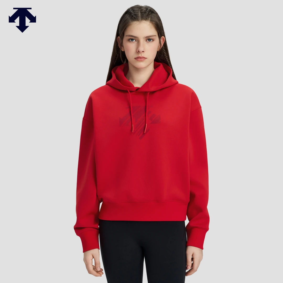 DESCENTE迪桑特ESSENTIAL系列女士空气层连帽卫衣新品 D5132EHD50