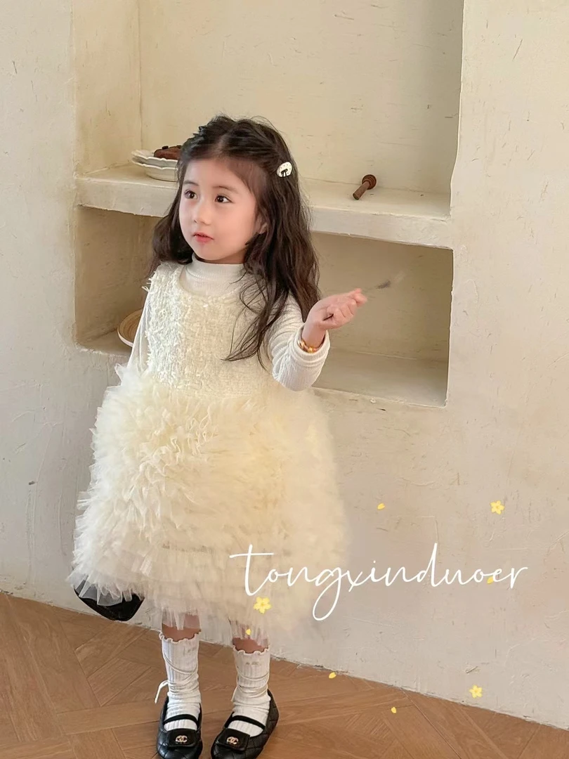 现货！超重工秋冬生日周岁抓周礼服加绒小香风蛋糕公主裙大码专拍