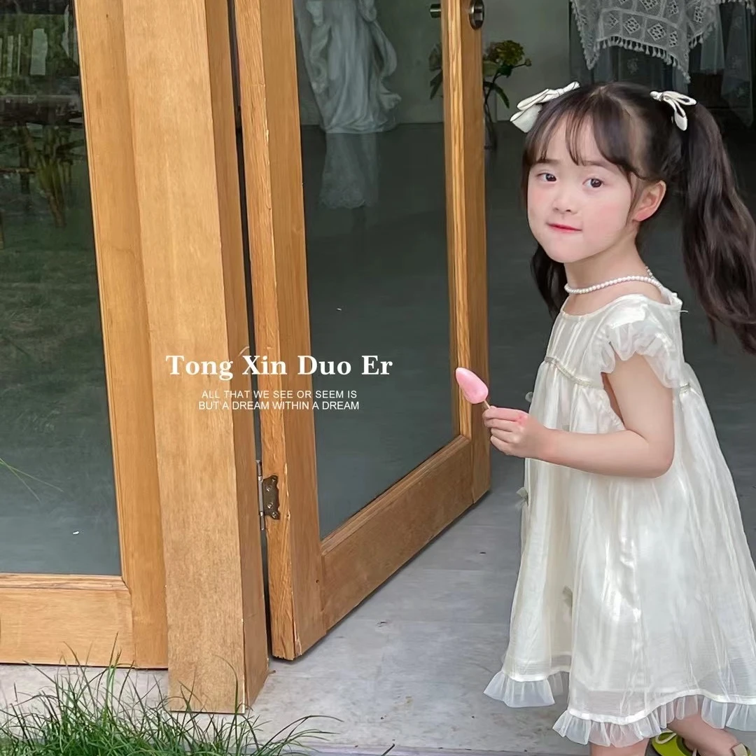 捡漏！2024夏季新款女童新款重工轻薄夏季小飞袖公主裙