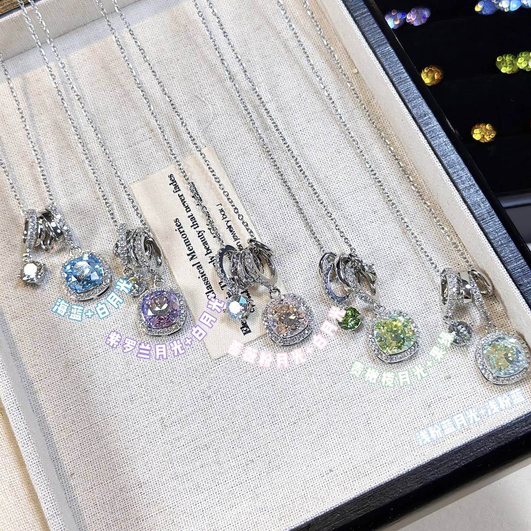 铜合金仿水晶项链 肥方五件套 华子手作项链组合