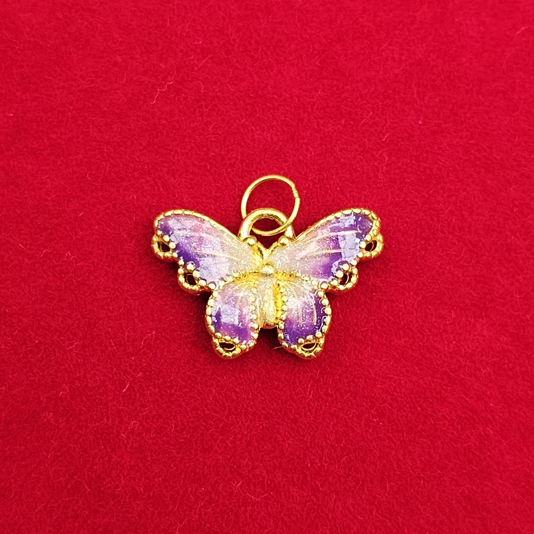 足金999珐琅彩渐变紫蝴蝶（配件）-XT2049