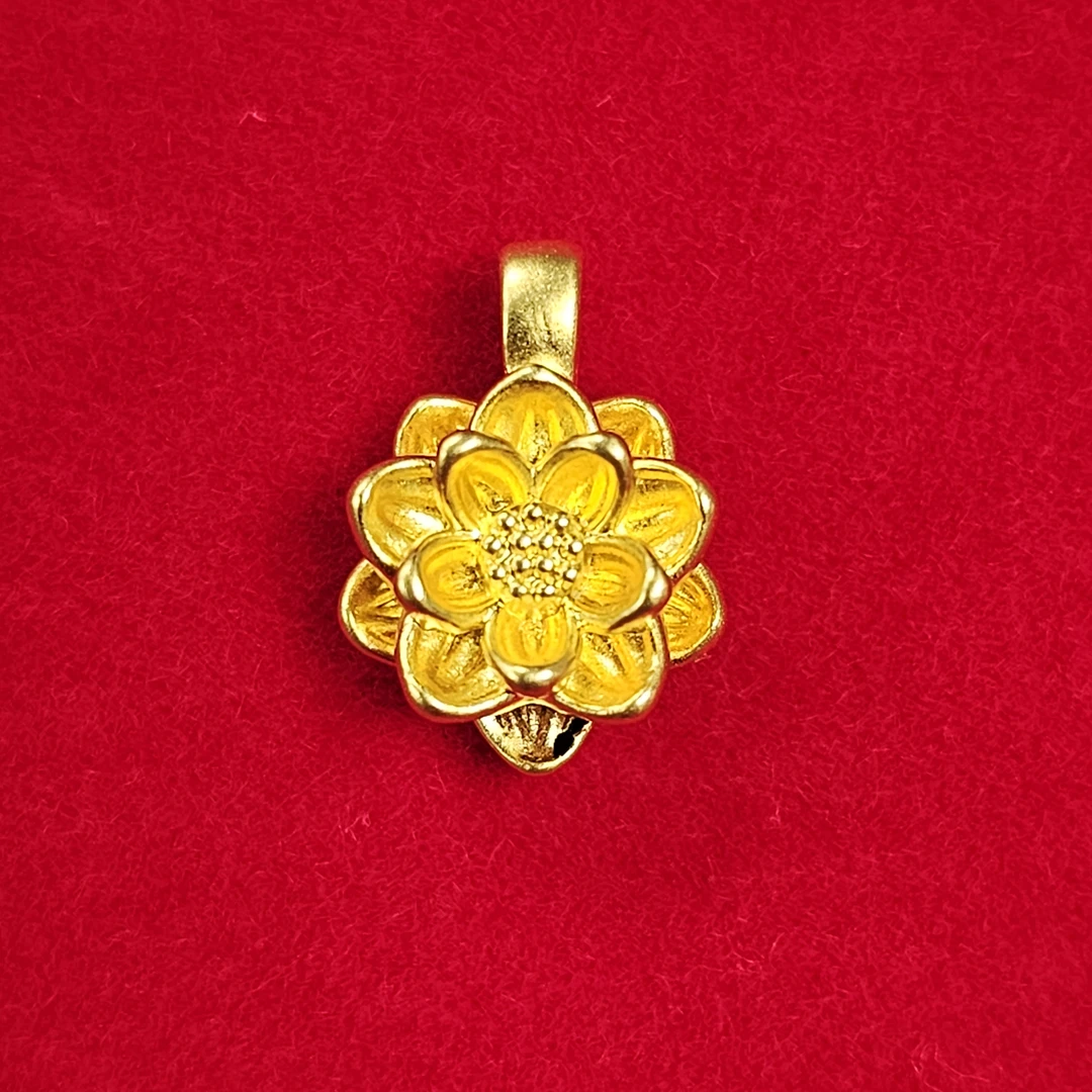 足金999中莲花坠-CY1828