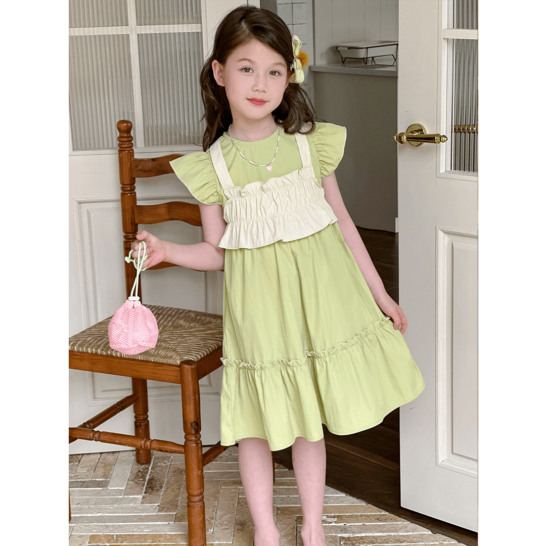 【安娜】夏季新款女童6-12岁女宝公主裙中大童时尚连衣裙BGQX41744