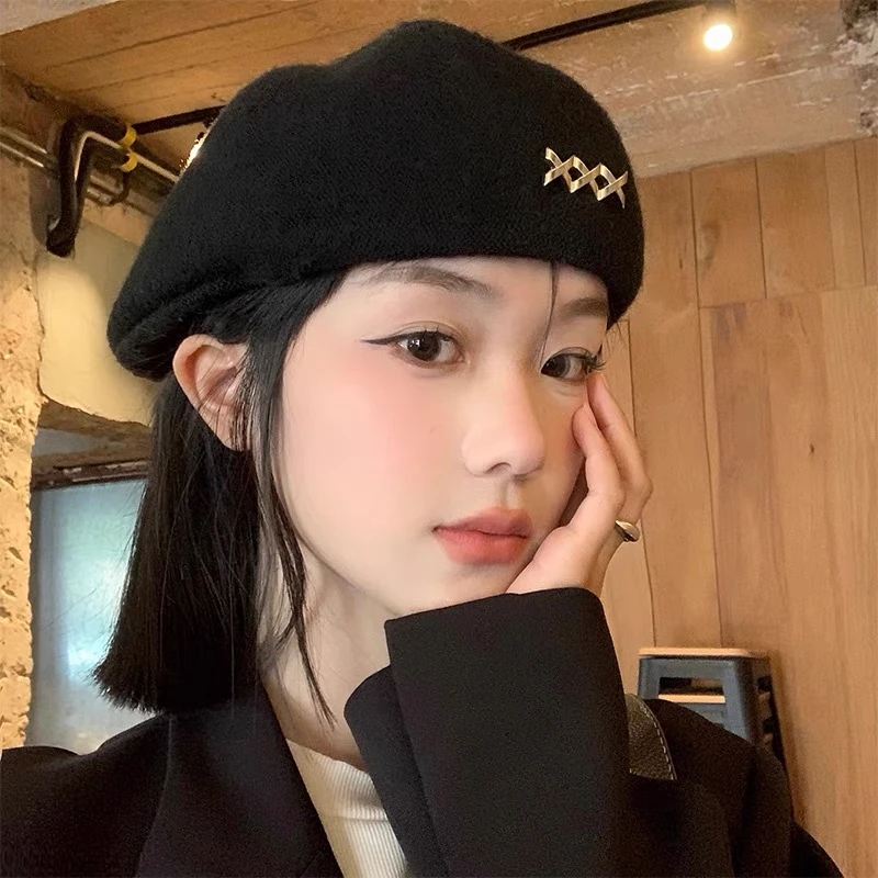网红贝雷帽女蓓蕾帽子英伦复古风潮女生韩版时尚百搭八角帽日系