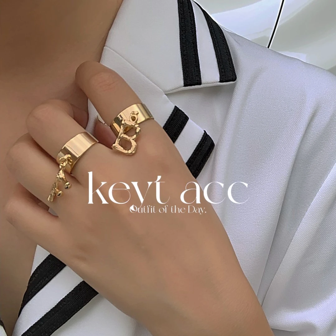 铜合金戒指 KEYT字母名字戒指