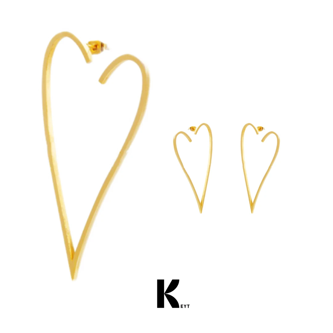 KEYT 铜合金耳饰 轮廓夸张异形爱心设计感耳钉
