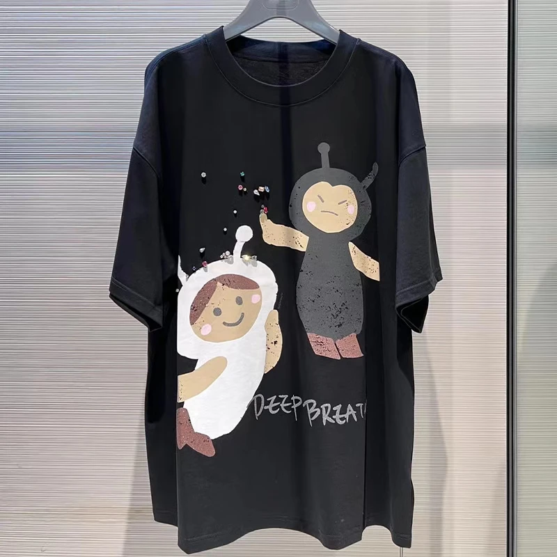 商场女装春夏休闲圆领十二星座印花宽松短袖t恤女5300999