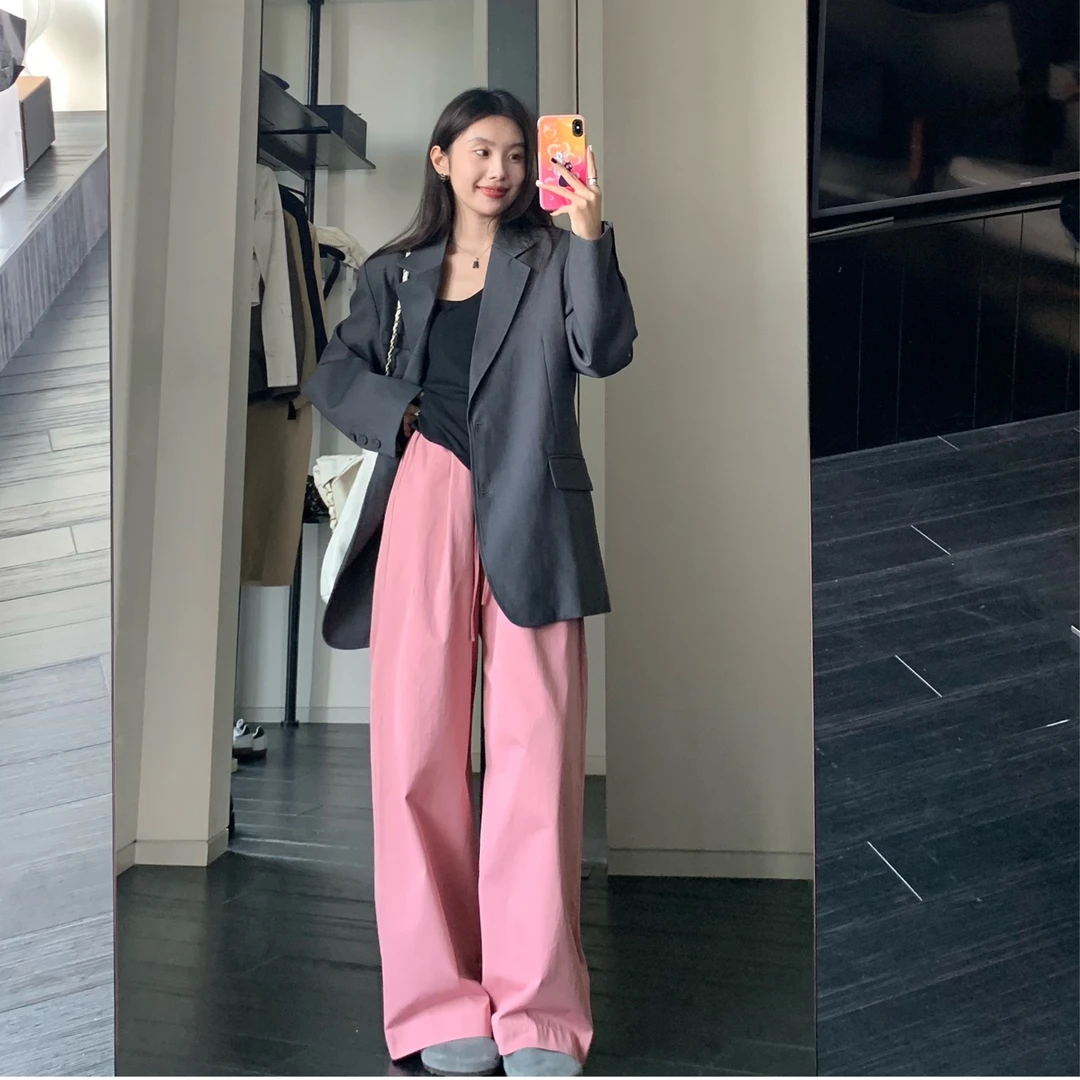 2024年 本期百搭工装裤!!!~秋季高腰休闲显瘦直筒拖地裤   MY285