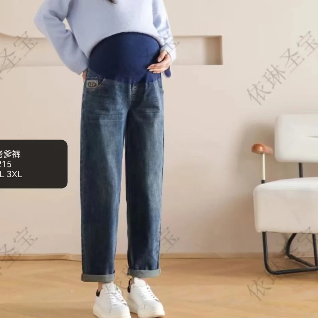 2024新款孕妇牛仔老爹裤