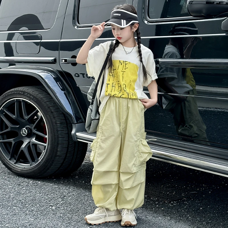 女童夏装套装薄款2025休闲洋气儿童夏季学生两件套大童运动夏款