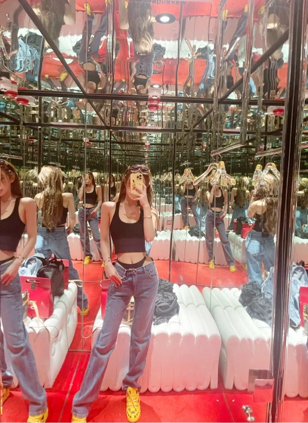 比基尼拼接大王牛仔裤