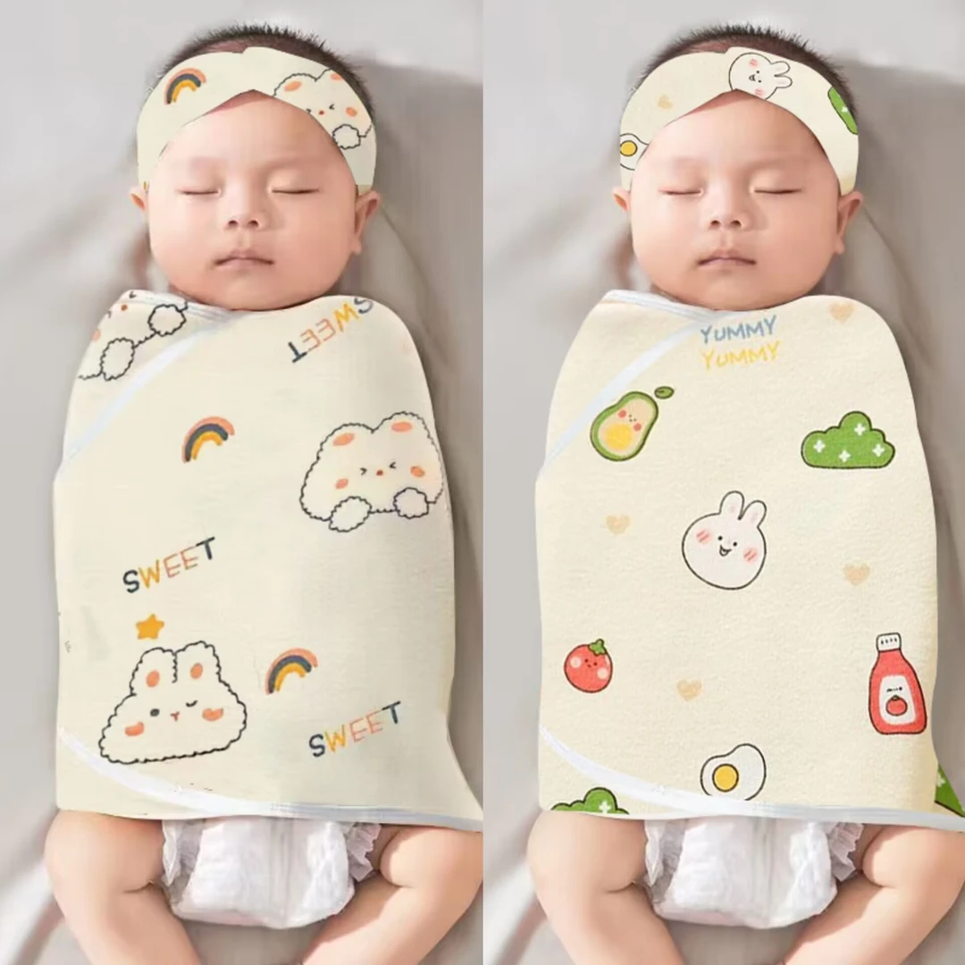 新款秋冬季新生婴儿防惊跳睡袋儿童防着凉肚围产房纯棉护肚襁褓巾
