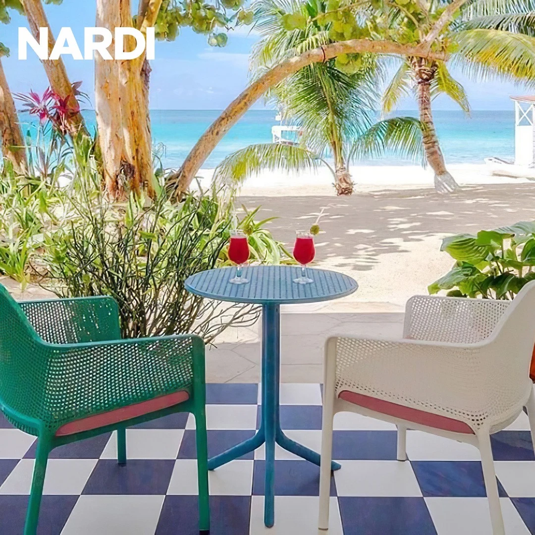 nardi意大利进口户外桌椅组合 露天花园庭院阳台圆桌休闲椅三件套