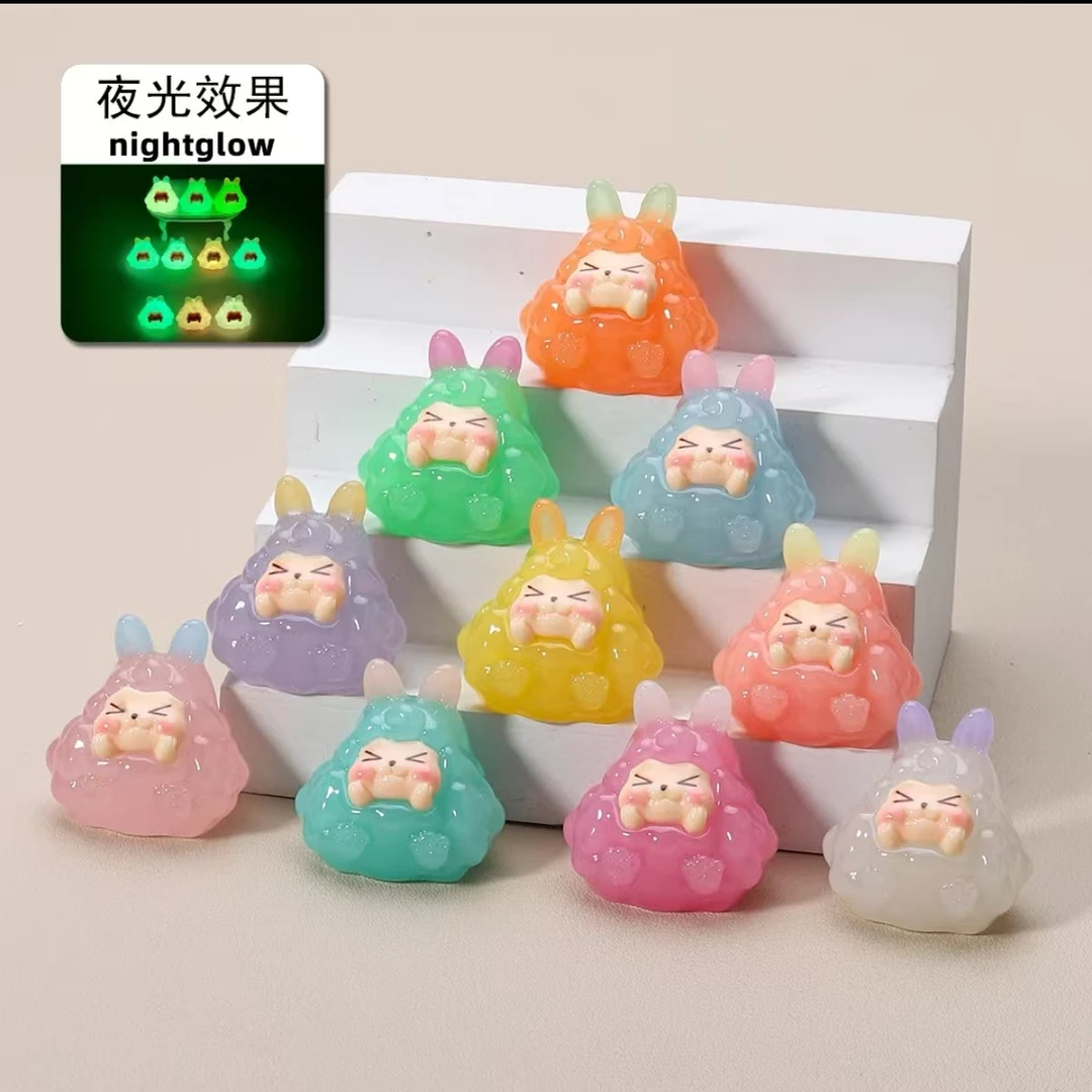 【九宫格＋3许愿】夜光果冻色渐变耳塔塔萌粒diy手工微瑕介意勿