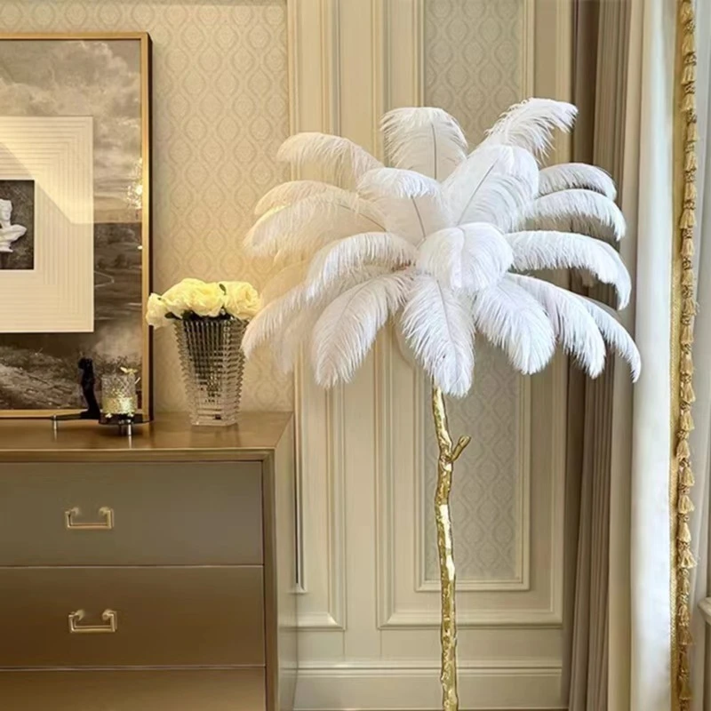 态生活 羽毛落地灯客厅卧室设计感轻奢法式网红鸵鸟ins装饰氛围灯
