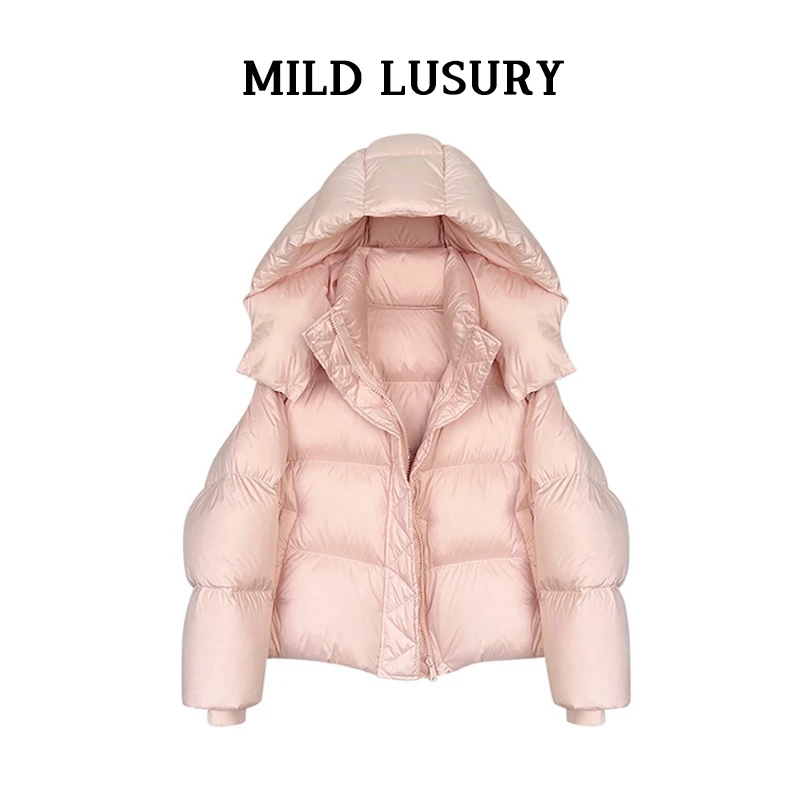 D冬季白鹅绒保暖加厚连帽设计师鹅绒服TW30210