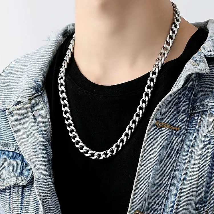 钛钢项链 百搭潮人欧美古巴项链ins街头风潮款简约古巴链不掉色