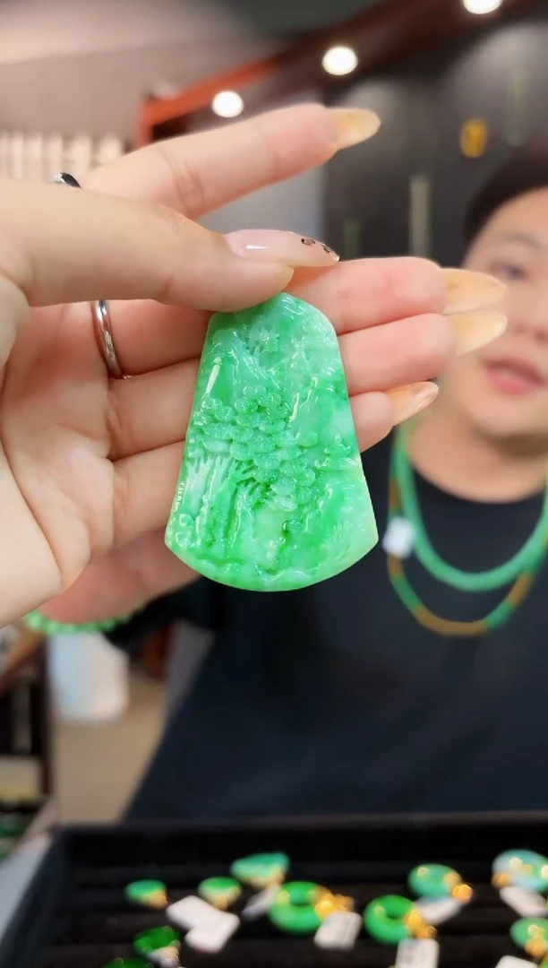 【闪购商品】翡翠颈饰18K金镶嵌缅料A货/支持复检/一件