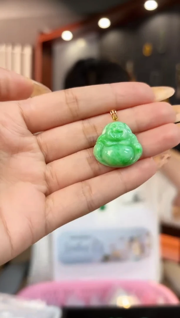 【闪购商品】翡翠颈饰18K金镶嵌缅料A货/支持复检/一件