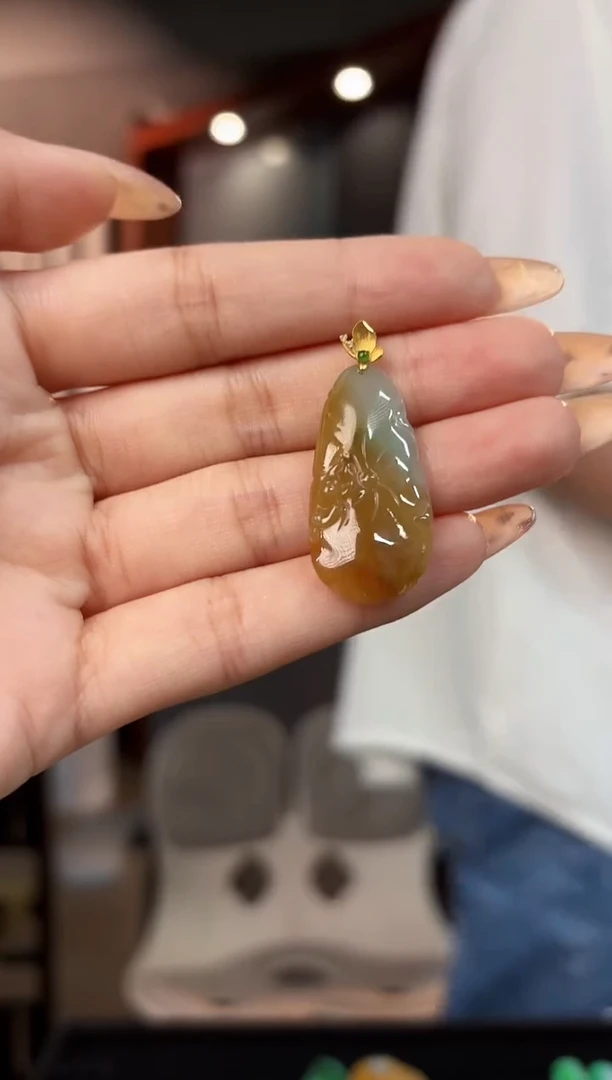 【闪购商品】翡翠颈饰18K金镶嵌缅料A货/支持复检/一件