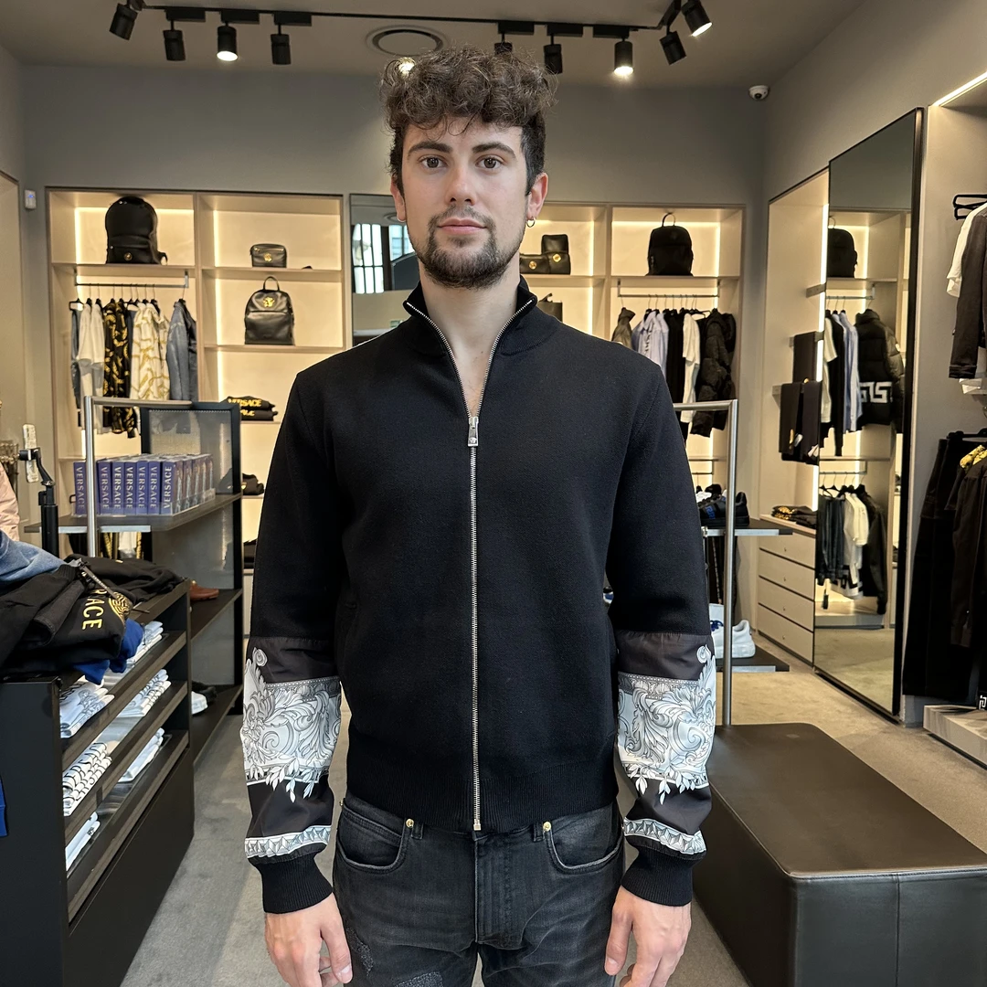 全新未使用 Versace/范思哲 范思哲黑色羊毛秋季时尚外套
