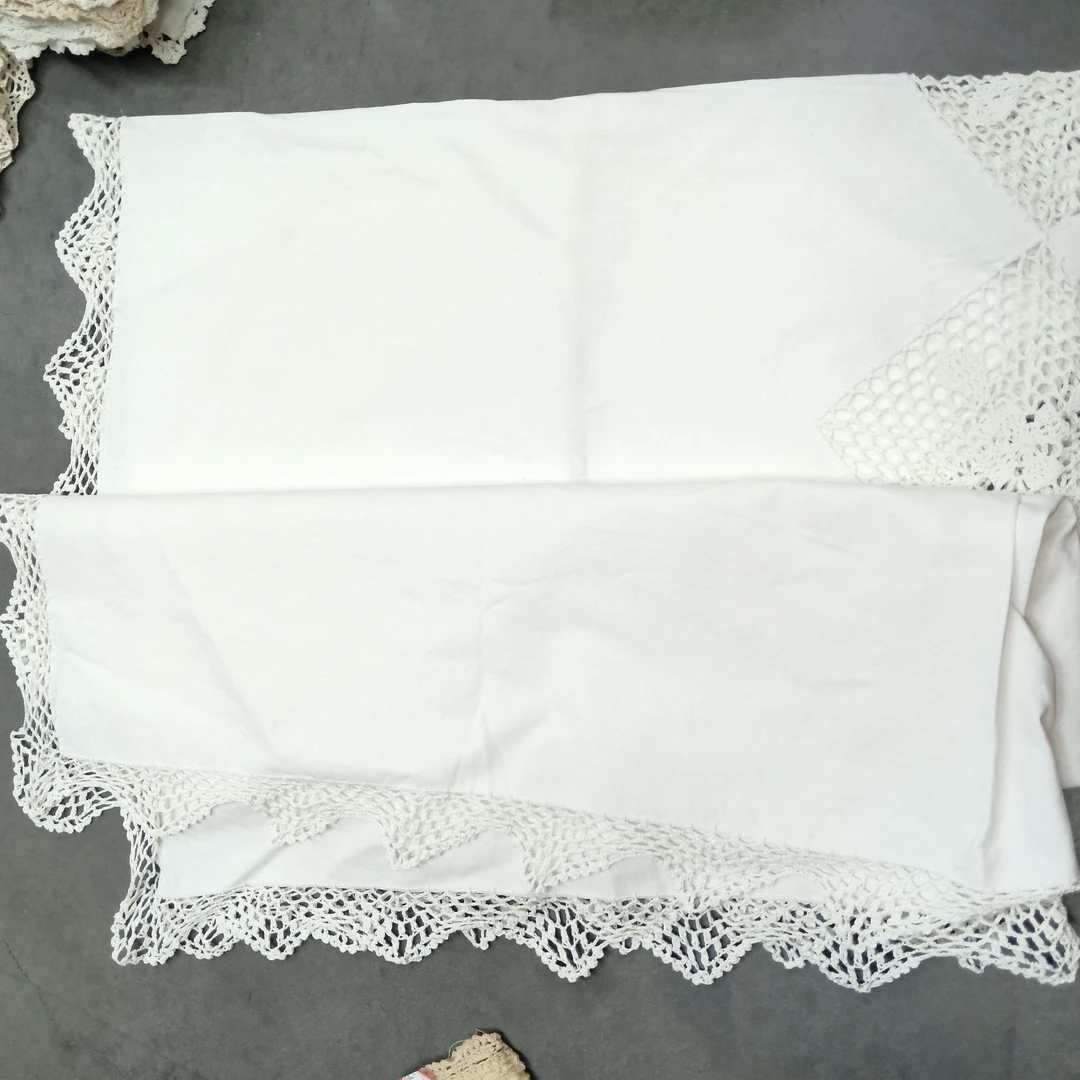 w774 白色 钩针桌布 1.25×1.6m