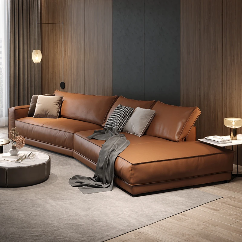 楷美琪Baxter意大利真皮沙发羽绒异形客厅网红极简小户型转角沙发