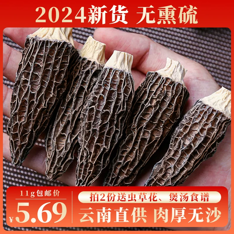 正宗云南高山羊肚菌干货2024新货精品不熏硫煲汤菌菇汤营养生滋补